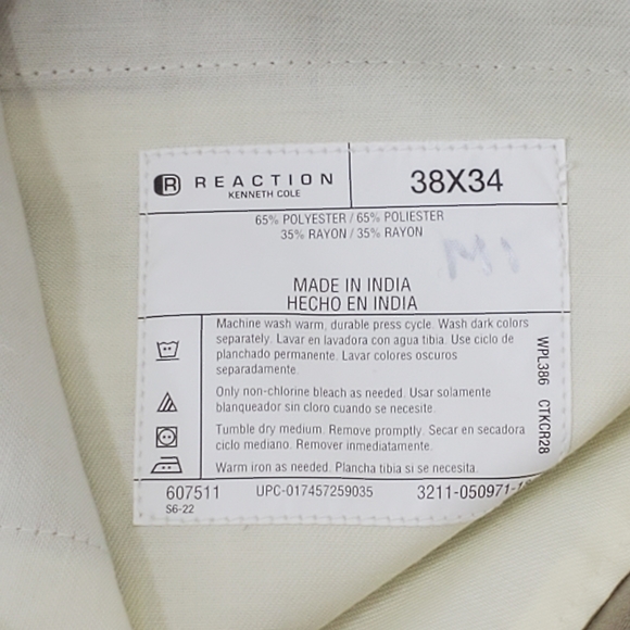 NWT Kenneth Cole Reaction khaki trouser pants 38× 34 - Picture 6 of 13